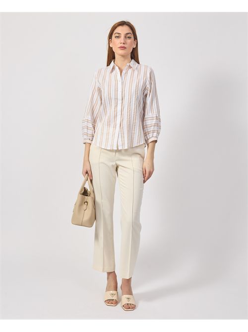 Silvian Heach Striped Shirt with 3/4 Sleeve SILVIAN HEACH | GPP25255CABEIGE SAND